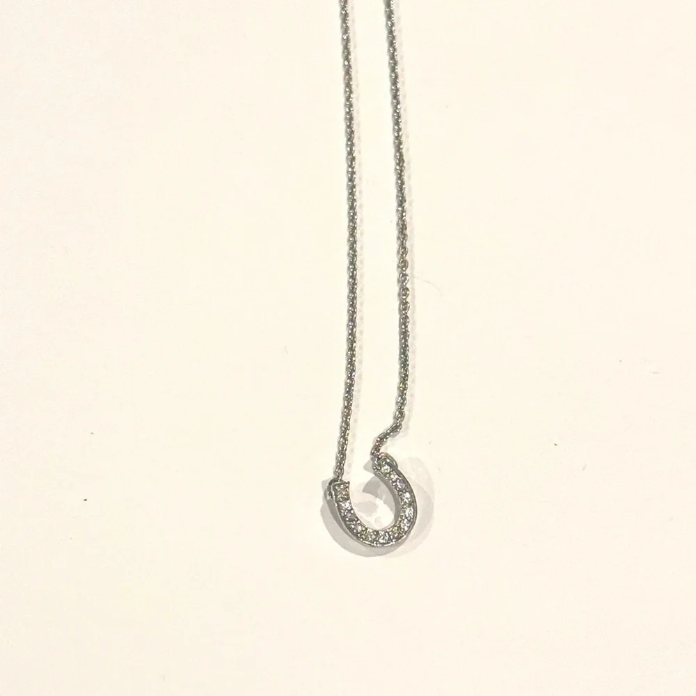 Minimalist Silver Horseshoe Pendant Necklace